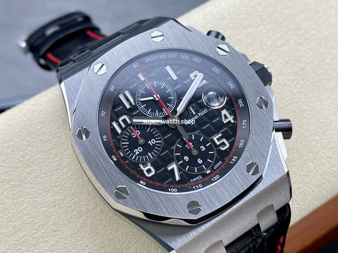 APF Factory Audemars Piguet Royal Oak Offshore Vampire Chronograph 26470ST.OO.A101CR.01 42mm Steel Leather Strap Arabic Numerals Black Dial - Image 2