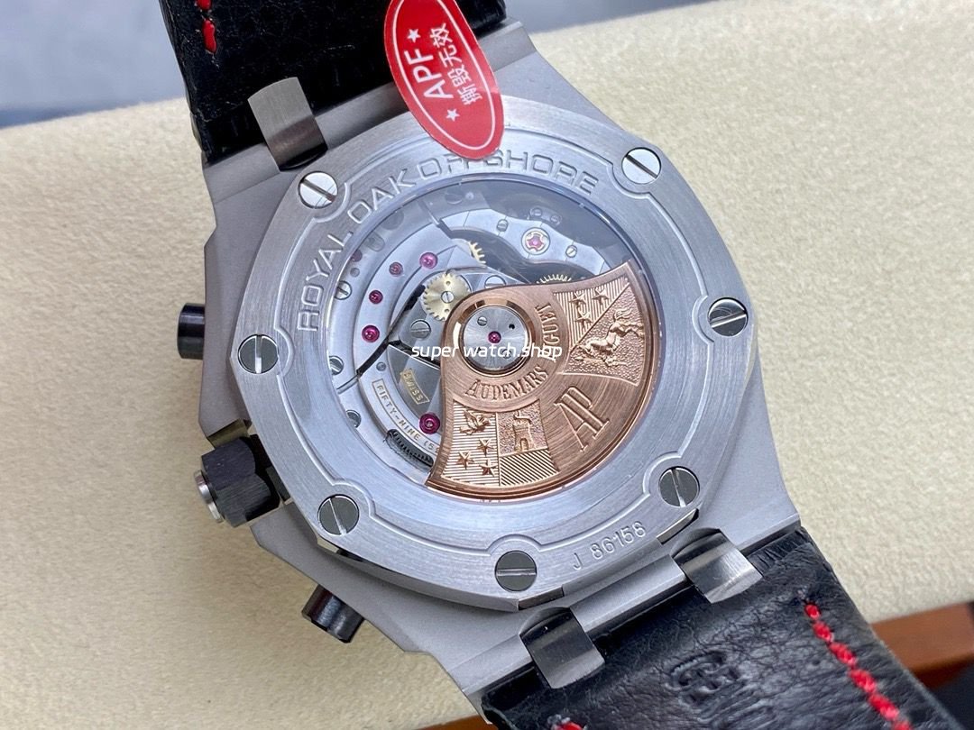 APF Factory Audemars Piguet Royal Oak Offshore Vampire Chronograph 26470ST.OO.A101CR.01 42mm Steel Leather Strap Arabic Numerals Black Dial - Image 7