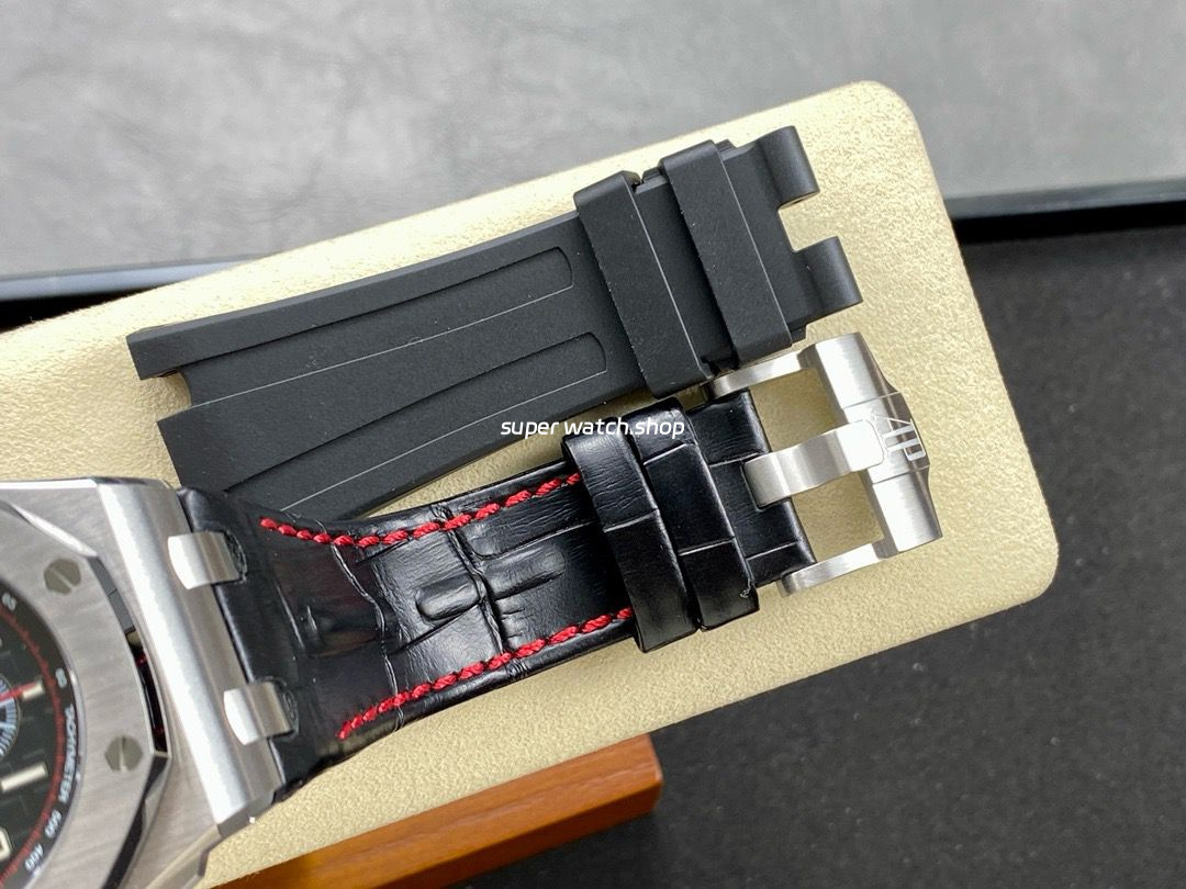 APF Factory Audemars Piguet Royal Oak Offshore Vampire Chronograph 26470ST.OO.A101CR.01 42mm Steel Leather Strap Arabic Numerals Black Dial - Image 8