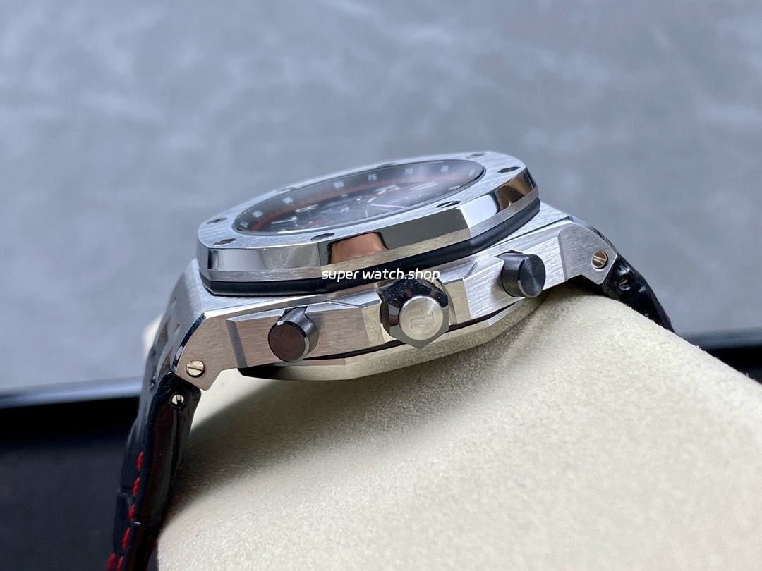 APF Factory Audemars Piguet Royal Oak Offshore Vampire Chronograph 26470ST.OO.A101CR.01 42mm Steel Leather Strap Arabic Numerals Black Dial - Image 6