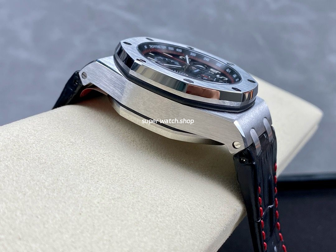 APF Factory Audemars Piguet Royal Oak Offshore Vampire Chronograph 26470ST.OO.A101CR.01 42mm Steel Leather Strap Arabic Numerals Black Dial - Image 5