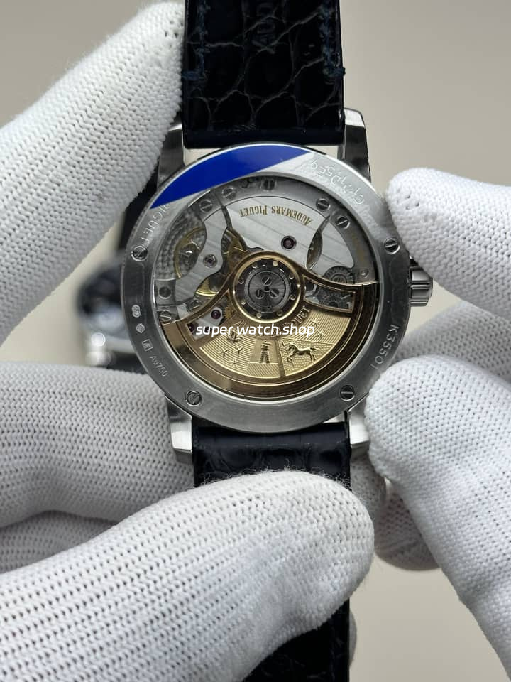 APS Factory Audemars Piguet Code 11.59 15210BC.OO.A002CR.01 Steel Leather Strap Arabic Numerals Blue Dial - Image 8