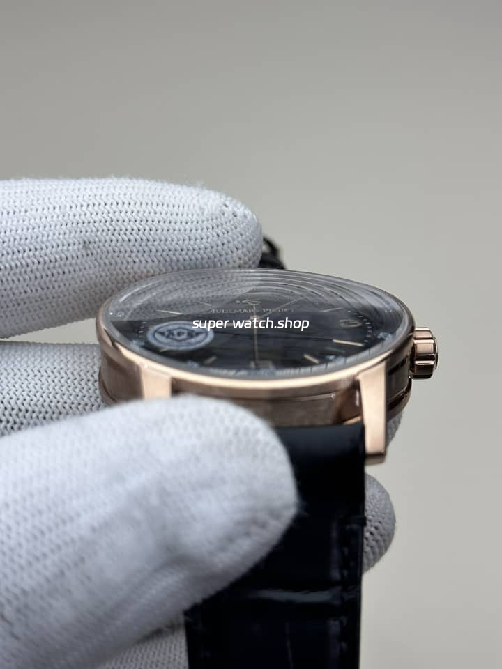 APS Factory Audemars Piguet Code 11.59 15210OR.OO.A028CR.01 41mm Rose Gold Leather Strap Arabic Numerals Blue Dial - Image 4