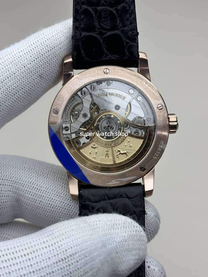 APS Factory Audemars Piguet Code 11.59 15210OR.OO.A028CR.01 41mm Rose Gold Leather Strap Arabic Numerals Blue Dial - Image 7
