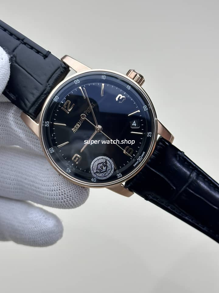 APS Factory Audemars Piguet Code 11.59 15210OR.OO.A028CR.01 41mm Rose Gold Leather Strap Arabic Numerals Blue Dial - Image 2