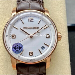 APS Factory Audemars Piguet Code 11.59 15210OR.OO.A099CR.01 41mm Rose Gold Leather Strap Arabic Numerals White Dial