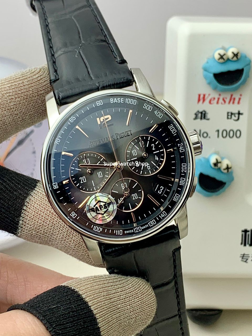 APS Factory Audemars Piguet Code 11.59 26393CR.OO.A002KB.01 41mm White Gold Canvas Strap Grey Dial - Image 2