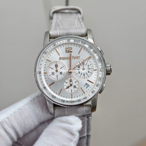 APS Factory Audemars Piguet Code 11.59 26393CR.OO.A008KB.01 41mm Rose Gold Steel Canvas Strap Silver Dial