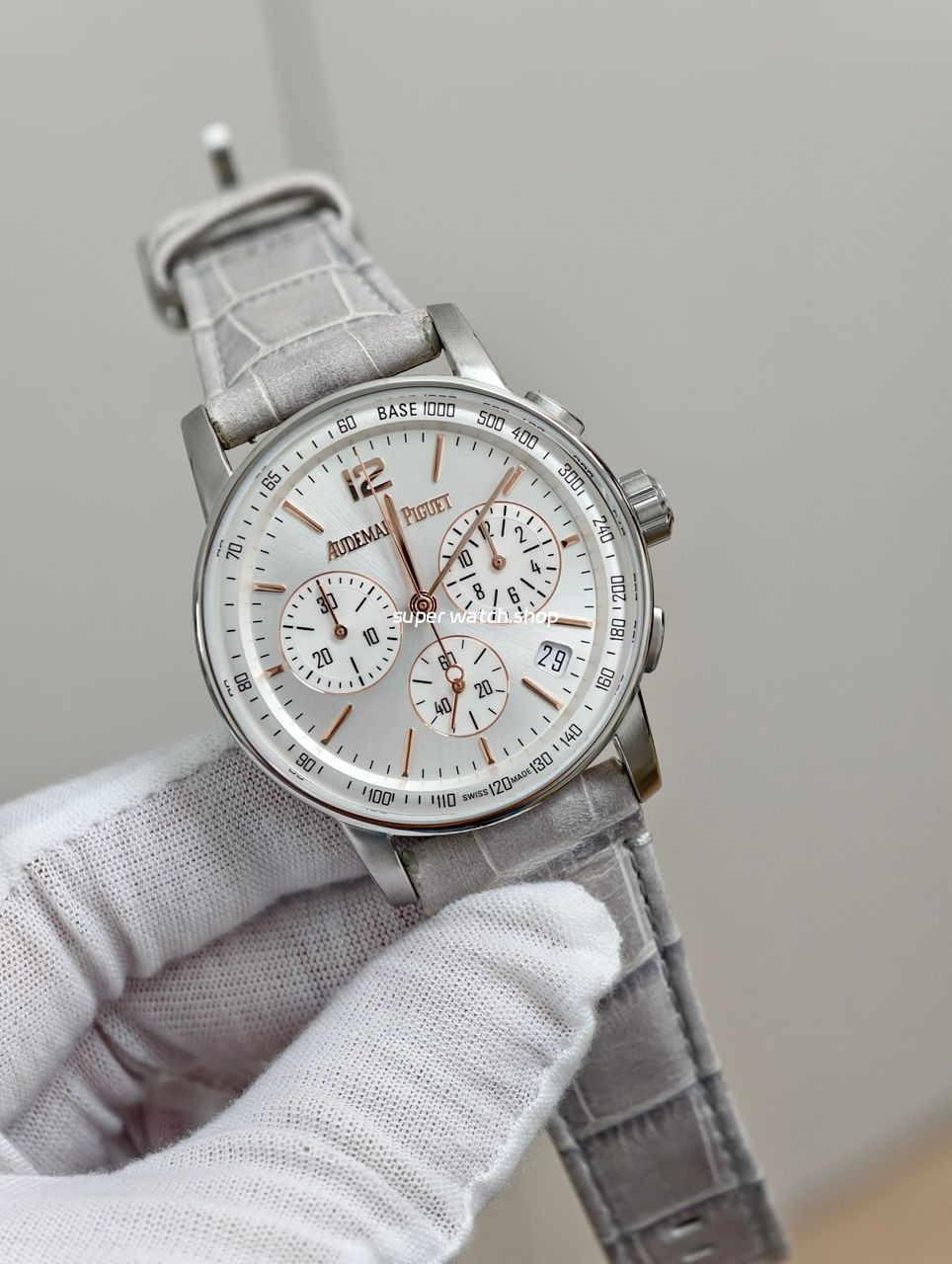 APS Factory Audemars Piguet Code 11.59 26393CR.OO.A008KB.01 41mm Rose Gold Steel Canvas Strap Silver Dial - Image 3