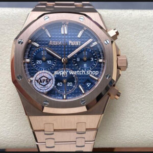 APS Factory Audemars Piguet Royal Oak Chronograph 26240OR.OO.1320OR.01 41mm Full Rose Gold Blue Dial