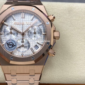 APS Factory Audemars Piguet Royal Oak Chronograph 26240OR.OO.1320OR.02 41mm Full Rose Gold Silver Dial