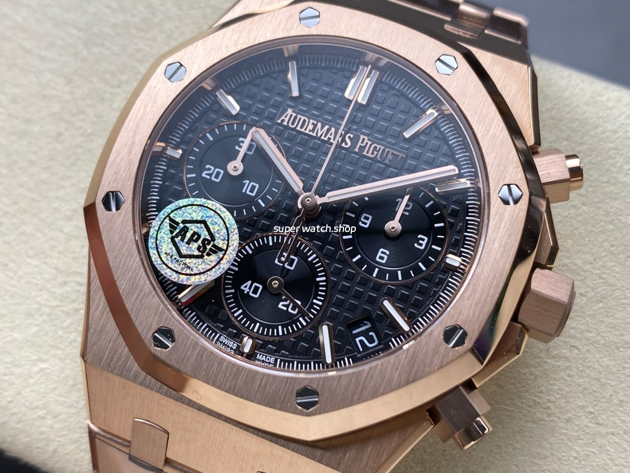 APS Factory Audemars Piguet Royal Oak Chronograph 26240OR.OO.1320OR.02 41mm Full Rose Gold Black Dial - Image 3