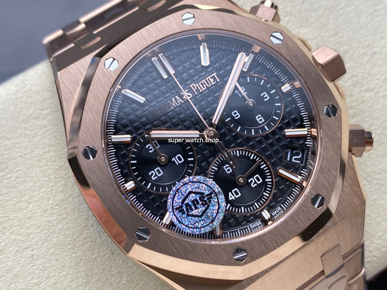APS Factory Audemars Piguet Royal Oak Chronograph 26240OR.OO.1320OR.02 41mm Full Rose Gold Black Dial - Image 2
