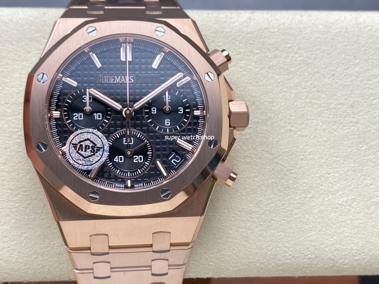 APS Factory Audemars Piguet Royal Oak Chronograph 26240OR.OO.1320OR.02 41mm Full Rose Gold Black Dial