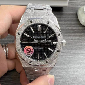 APS Factory Audemars Piguet Royal Oak Frosted Selfwinding 15410 41mm Full Frosted Steel Black Dial