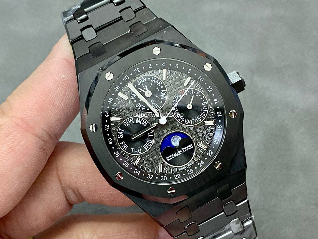 APS Factory Audemars Piguet Royal Oak Perpetual Calendar Selfeinding 41mm 26579CB.OO.1225CB.01 Full Black Ceramic Black Dial - Image 2