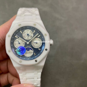 APS Factory Audemars Piguet Royal Oak Perpetual Calendar Selfeinding 41mm 26579CB.OO.1225CB.01 Full White Ceramic Blue Dial