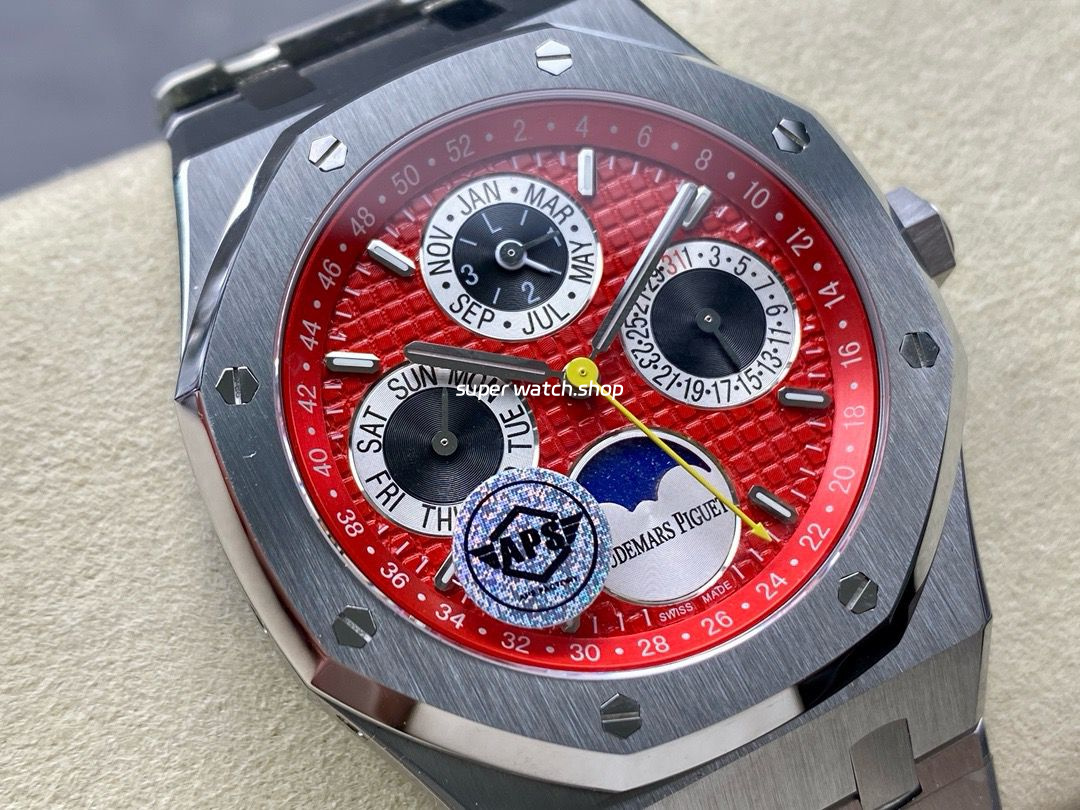 APS Factory Audemars Piguet Royal Oak Perpetual Calendar Selfeinding 26607BC.OO.1220BC.01 41mm Full Steel Red Dial - Image 2