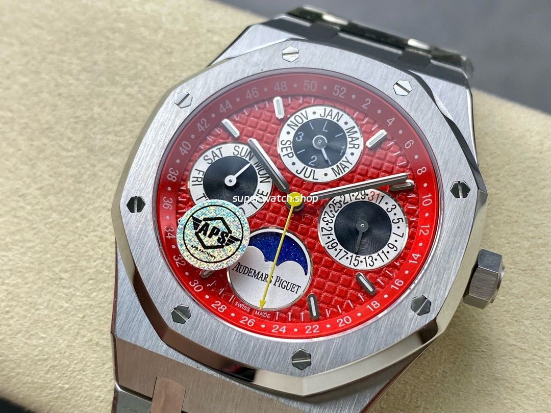 APS Factory Audemars Piguet Royal Oak Perpetual Calendar Selfeinding 26607BC.OO.1220BC.01 41mm Full Steel Red Dial - Image 3
