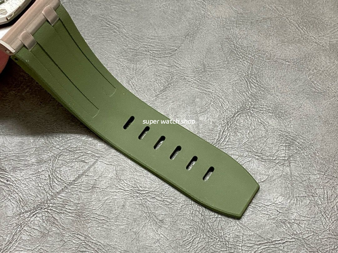 APS Factory Audemars Piguet Royal Oak Selfwinding 42mm 15710 Rubber Strap Green Dial - Image 9