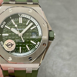 APS Factory Audemars Piguet Royal Oak Selfwinding 42mm 15710 Rubber Strap Green Dial