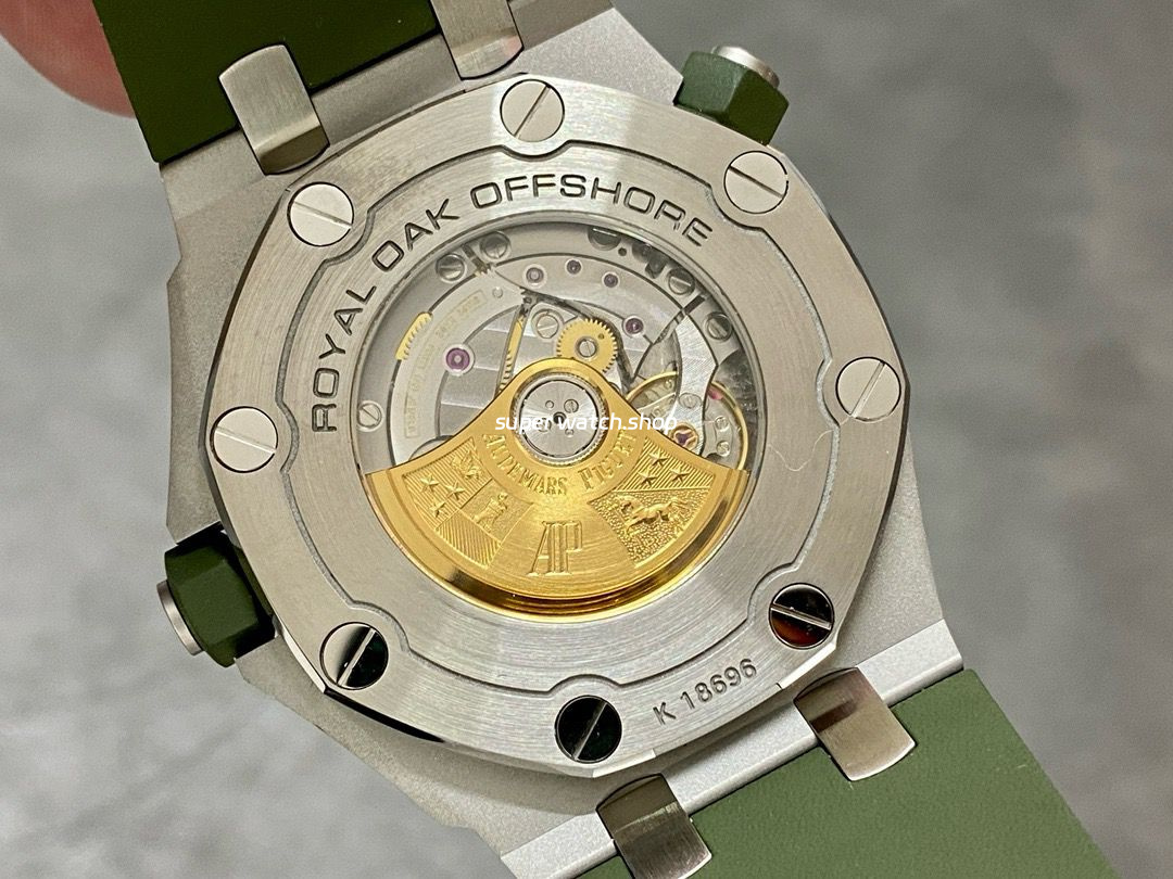 APS Factory Audemars Piguet Royal Oak Selfwinding 42mm 15710 Rubber Strap Green Dial - Image 7