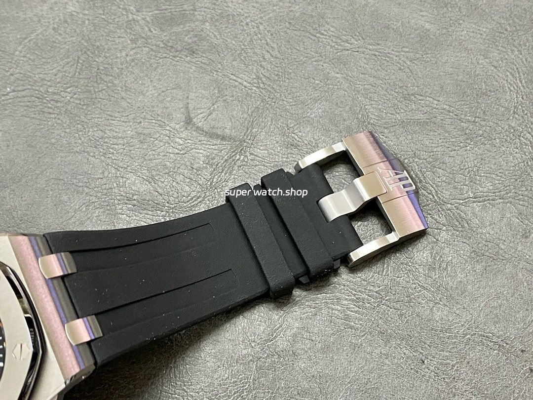 APS Factory Audemars Piguet Royal Oak Selfwinding 42mm 15710ST.OO.A002CA.01 Rubber Strap Black Dial - Image 7