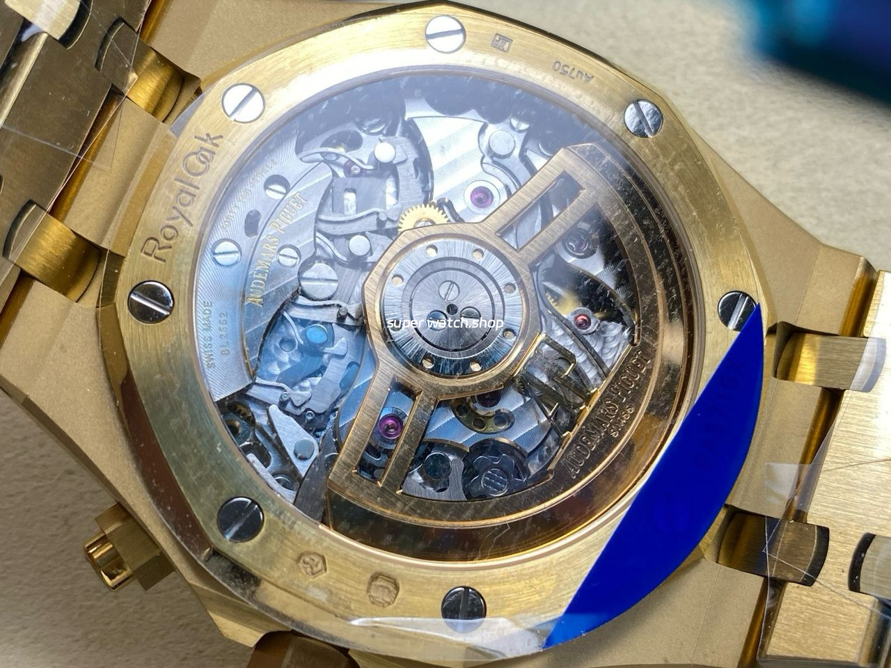 APS Factory Frosted Audemars Piguet Royal Oak Chronograph 26240BA.GG.1324BA.01 41mm Full Frosted Yellow Gold Black Eye Yellow Gold Dial - Image 8