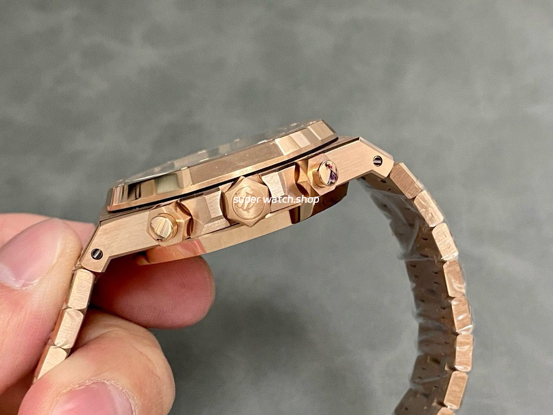 BF Factory Audemars Piguet Royal Oak Chronograph 26239OR.OO.1220OR.01 41mm Full Rose Gold Blue Dial - Image 6