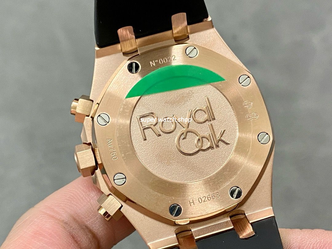 BF Factory Audemars Piguet Royal Oak Chronograph 26239OR.OO.D821CR.01 41mm Rose Gold Rubber Strap Brown Dial - Image 7