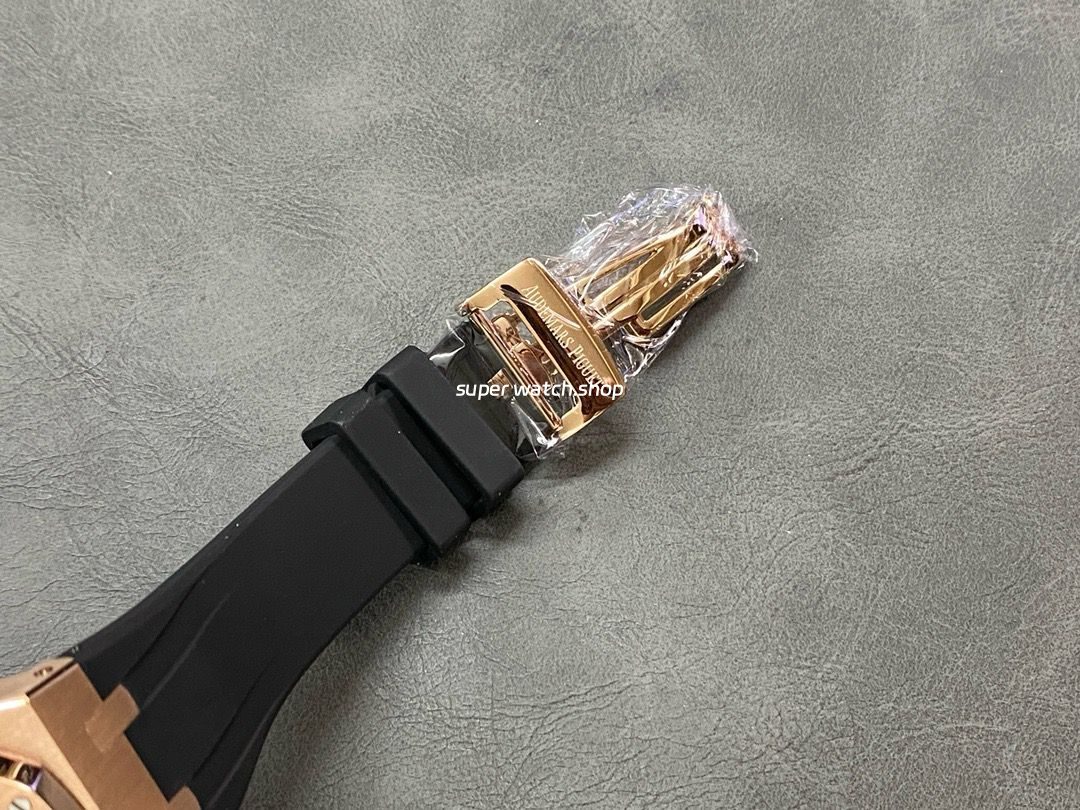 BF Factory Audemars Piguet Royal Oak Chronograph 26239OR.OO.D821CR.01 41mm Rose Gold Rubber Strap Brown Dial - Image 8