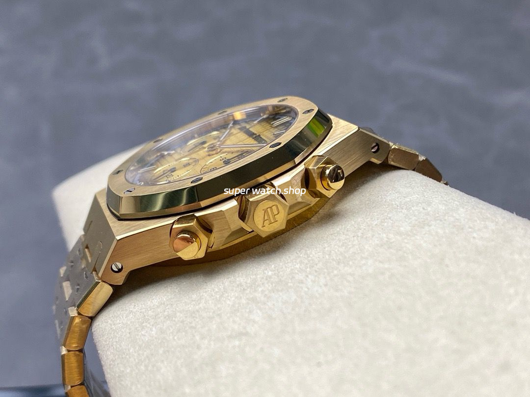 BF Factory Audemars Piguet Royal Oak Chronograph 26240BA.OO.1320BA.02 41mm Full Yellow Gold Champagne Dial - Image 6