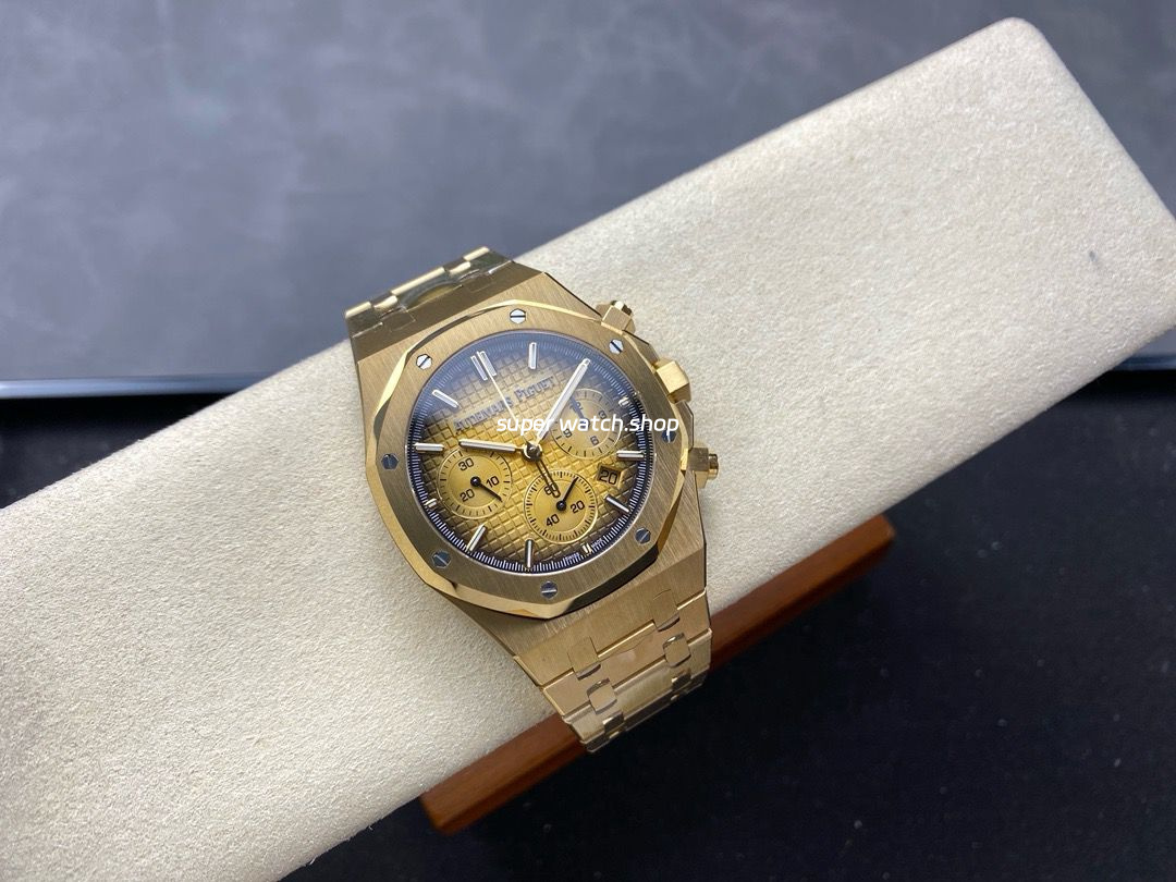 BF Factory Audemars Piguet Royal Oak Chronograph 26240BA.OO.1320BA.02 41mm Full Yellow Gold Champagne Dial - Image 4