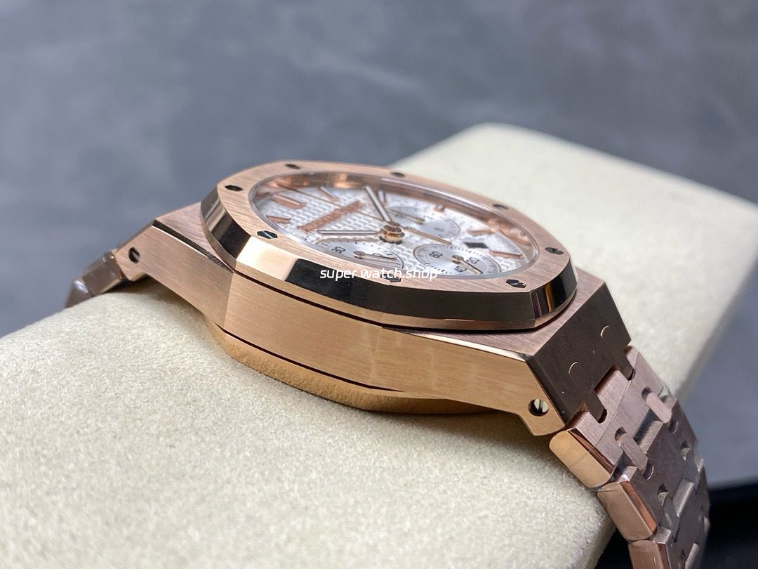 BF Factory Audemars Piguet Royal Oak Chronograph 26240OR.OO.1320OR.03 41mm Full Rose Gold White Dial - Image 6