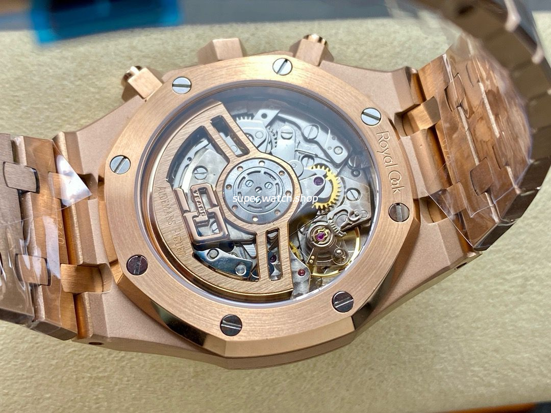 BF Factory Audemars Piguet Royal Oak Chronograph 26240OR.OO.1320OR.03 41mm Full Rose Gold White Dial - Image 8