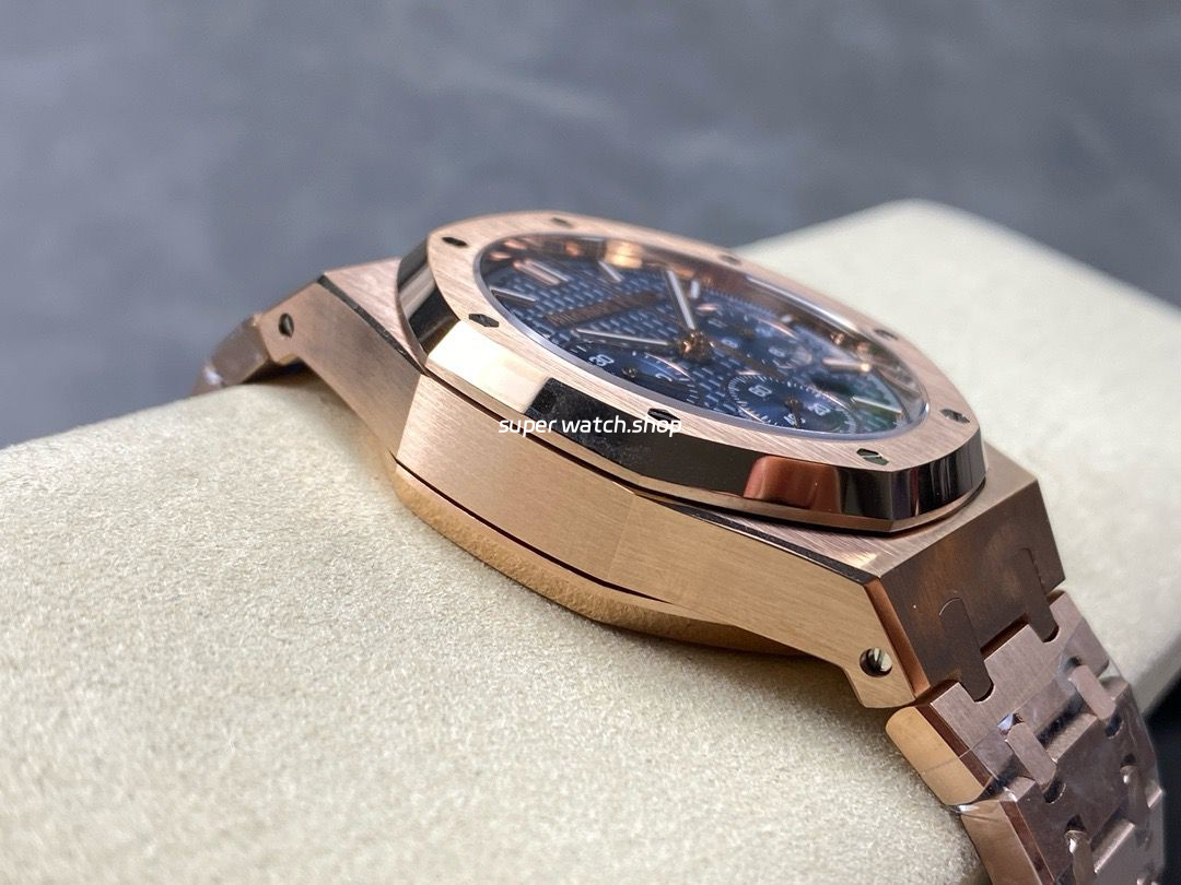 BF Factory Audemars Piguet Royal Oak Chronograph 26240OR.OO.1320OR.05 41mm Full Rose Gold Blue Dial - Image 5