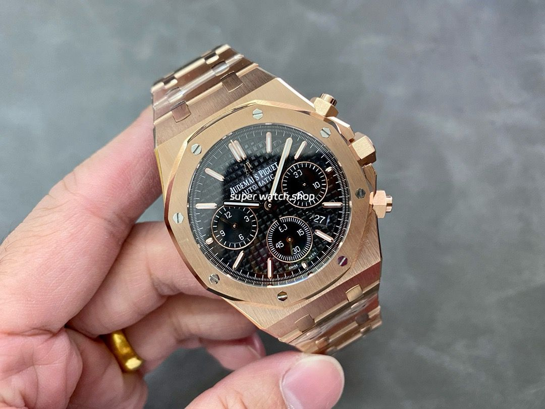 BF Factory Audemars Piguet Royal Oak Chronograph 26240OR.OO.1320OR.06 41mm Full Rose Gold Black Dial - Image 4