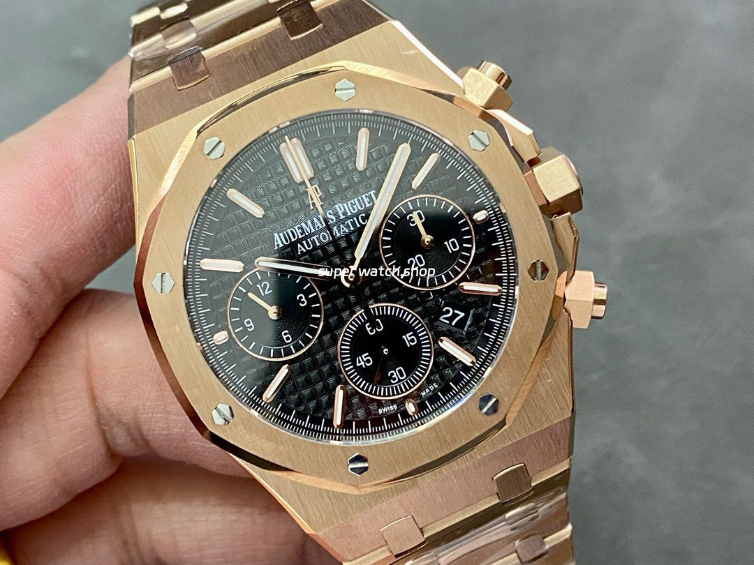 BF Factory Audemars Piguet Royal Oak Chronograph 26240OR.OO.1320OR.06 41mm Full Rose Gold Black Dial - Image 2