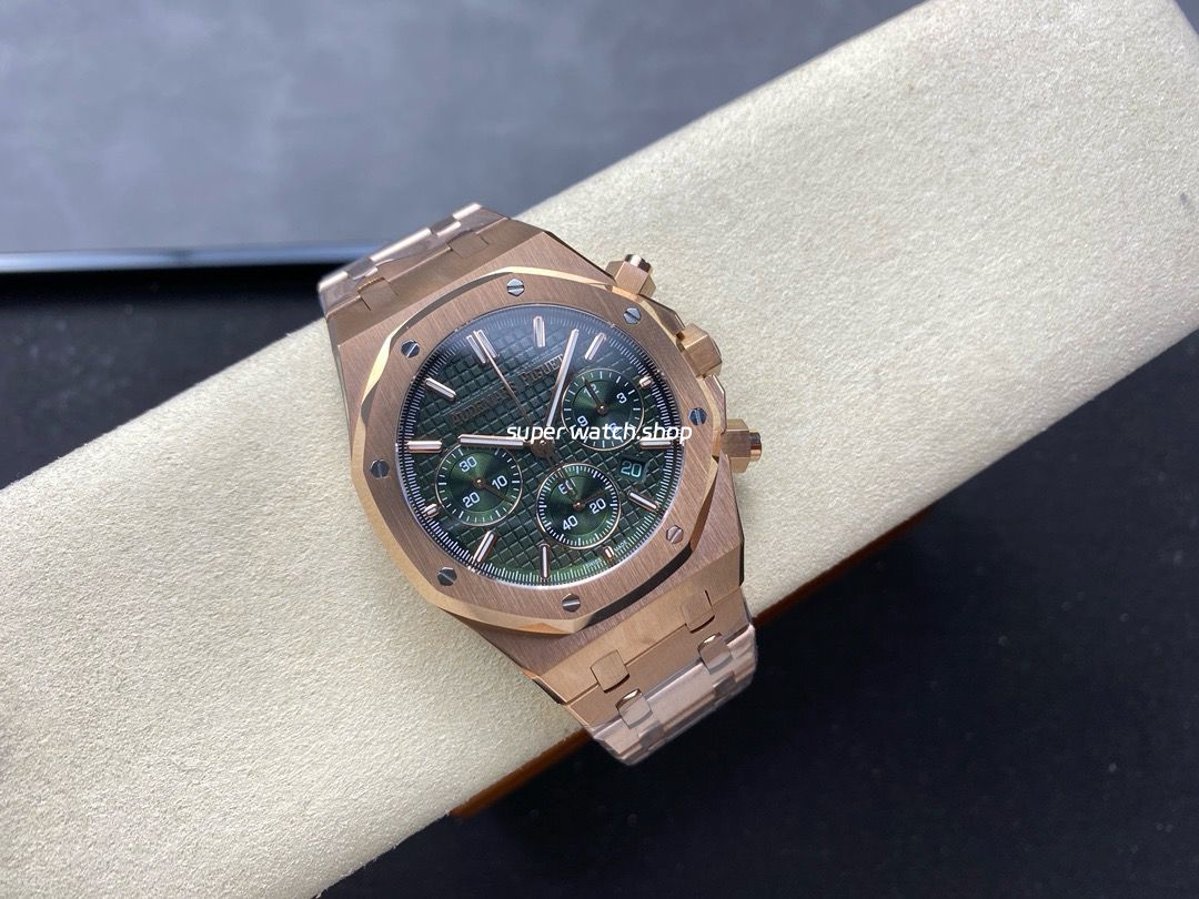 BF Factory Audemars Piguet Royal Oak Chronograph 26240OR.OO.1320OR.08 41mm Full Rose Gold Green Dial - Image 4