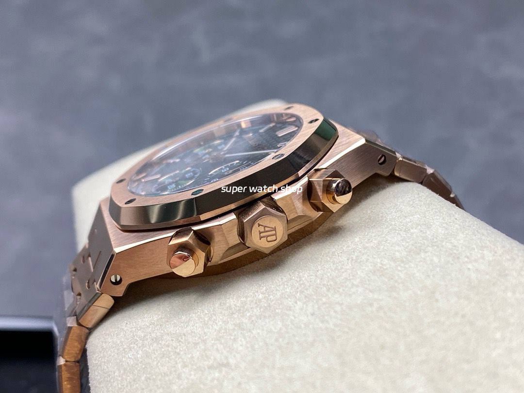 BF Factory Audemars Piguet Royal Oak Chronograph 26240OR.OO.1320OR.08 41mm Full Rose Gold Green Dial - Image 7