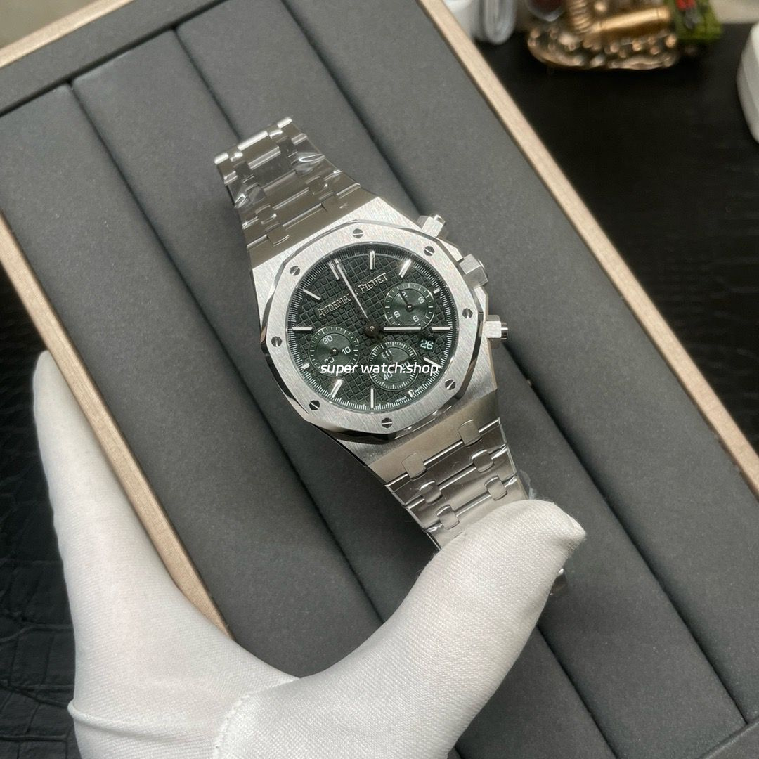 BF Factory Audemars Piguet Royal Oak Chronograph 26240ST.OO.1320ST.04 41mm Full Steel Green Dial - Image 4