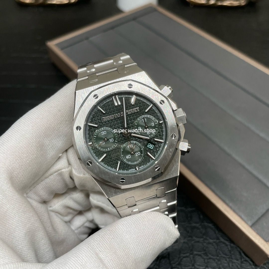 BF Factory Audemars Piguet Royal Oak Chronograph 26240ST.OO.1320ST.04 41mm Full Steel Green Dial - Image 3