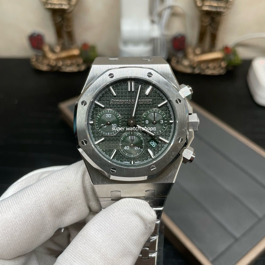 BF Factory Audemars Piguet Royal Oak Chronograph 26240ST.OO.1320ST.04 41mm Full Steel Green Dial - Image 2