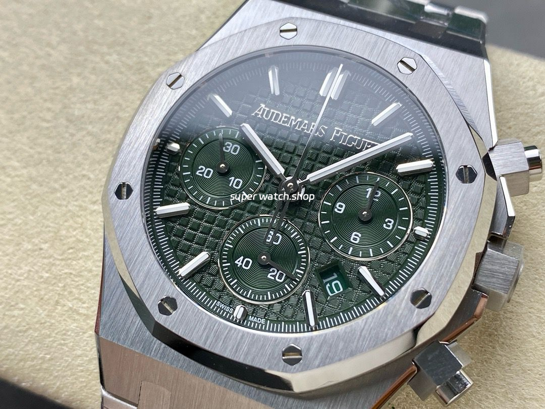 BF Factory Audemars Piguet Royal Oak Chronograph 26240ST.OO.1320ST.08 41mm Full Steel Green Dial - Image 3