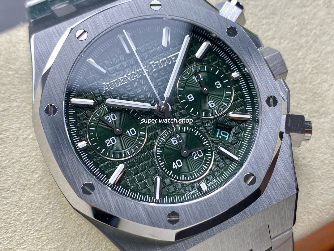 BF Factory Audemars Piguet Royal Oak Chronograph 26240ST.OO.1320ST.08 41mm Full Steel Green Dial - Image 2