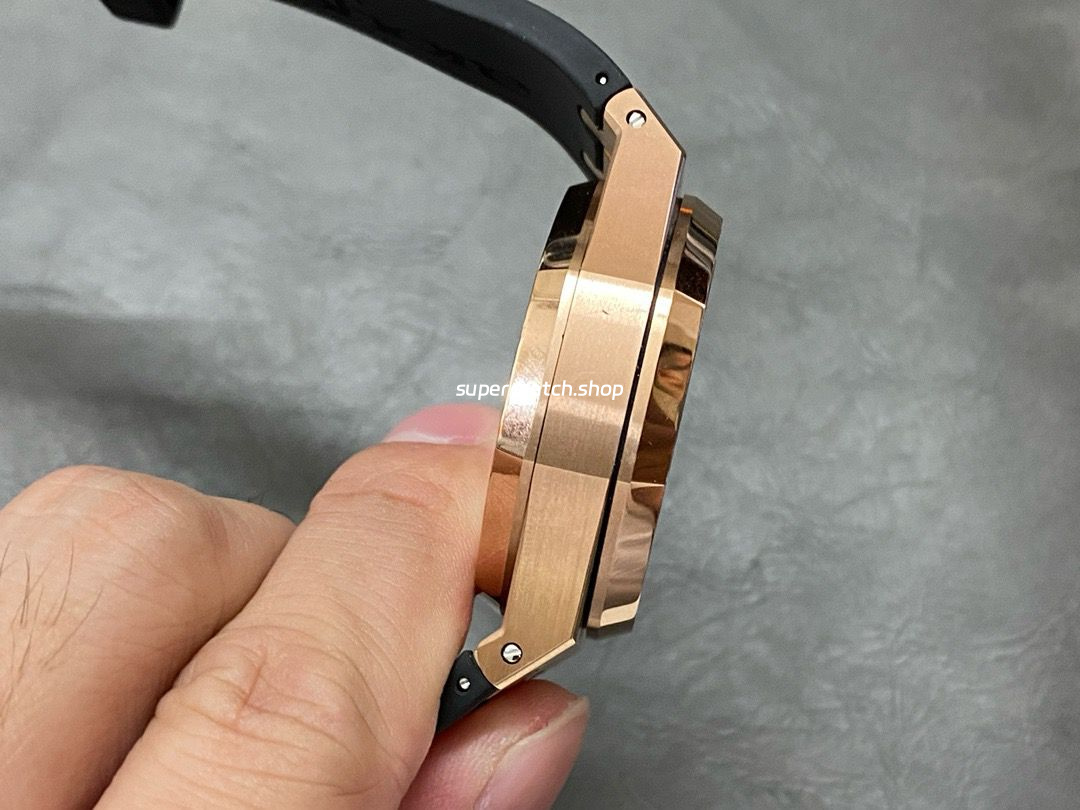 BF Factory Audemars Piguet Royal Oak Chronograph 26320OR.OO.1220OR.02 41mm Rose Gold Rubber Strap White Dial - Image 5