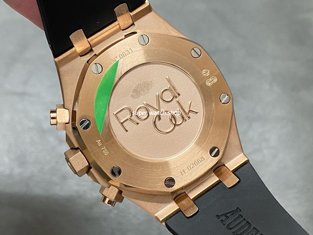 BF Factory Audemars Piguet Royal Oak Chronograph 26320OR.OO.1220OR.02 41mm Rose Gold Rubber Strap White Dial - Image 7