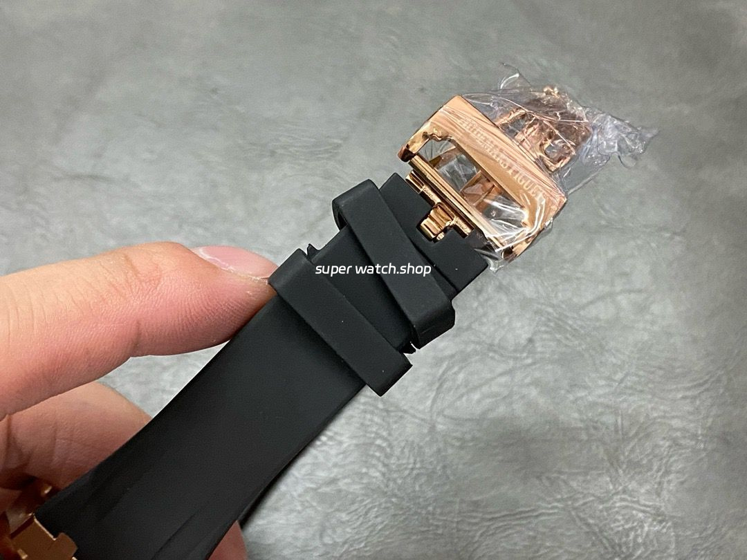 BF Factory Audemars Piguet Royal Oak Chronograph 26320OR.OO.1220OR.02 41mm Rose Gold Rubber Strap White Dial - Image 8