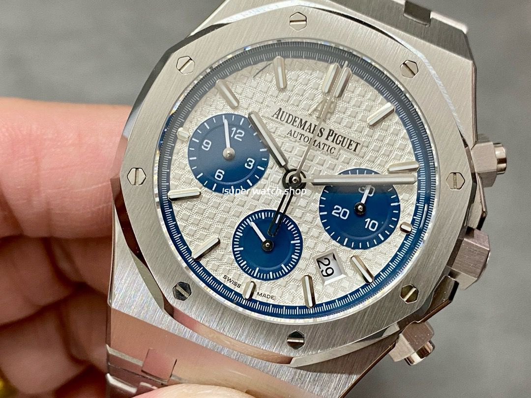 BF Factory Audemars Piguet Royal Oak Chronograph 26326ST.OO.D027CA.01 41mm Full Steel Blue Eye White Dial - Image 3