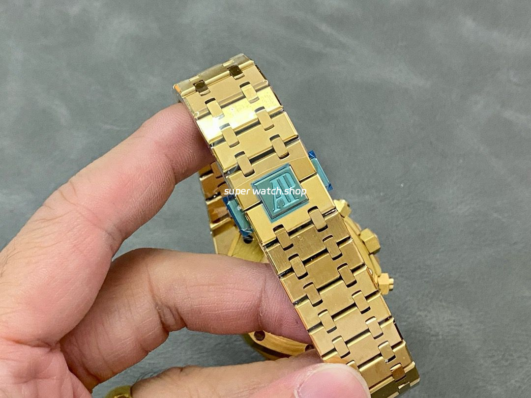 BF Factory Audemars Piguet Royal Oak Chronograph 26331BA.OO.1220BA.02 41mm Full Yellow Gold Green Dial - Image 8